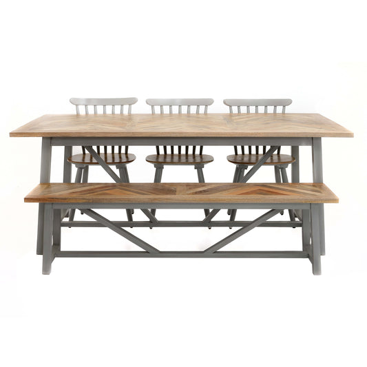 Nordic Grey Collection 6 Seater Wooden Dining Table