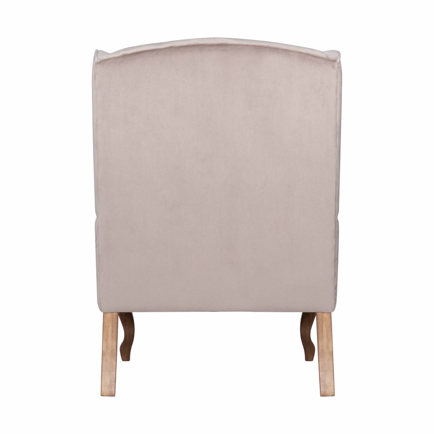 Chelsea Neutral Velvet Buttoned Wing Chair