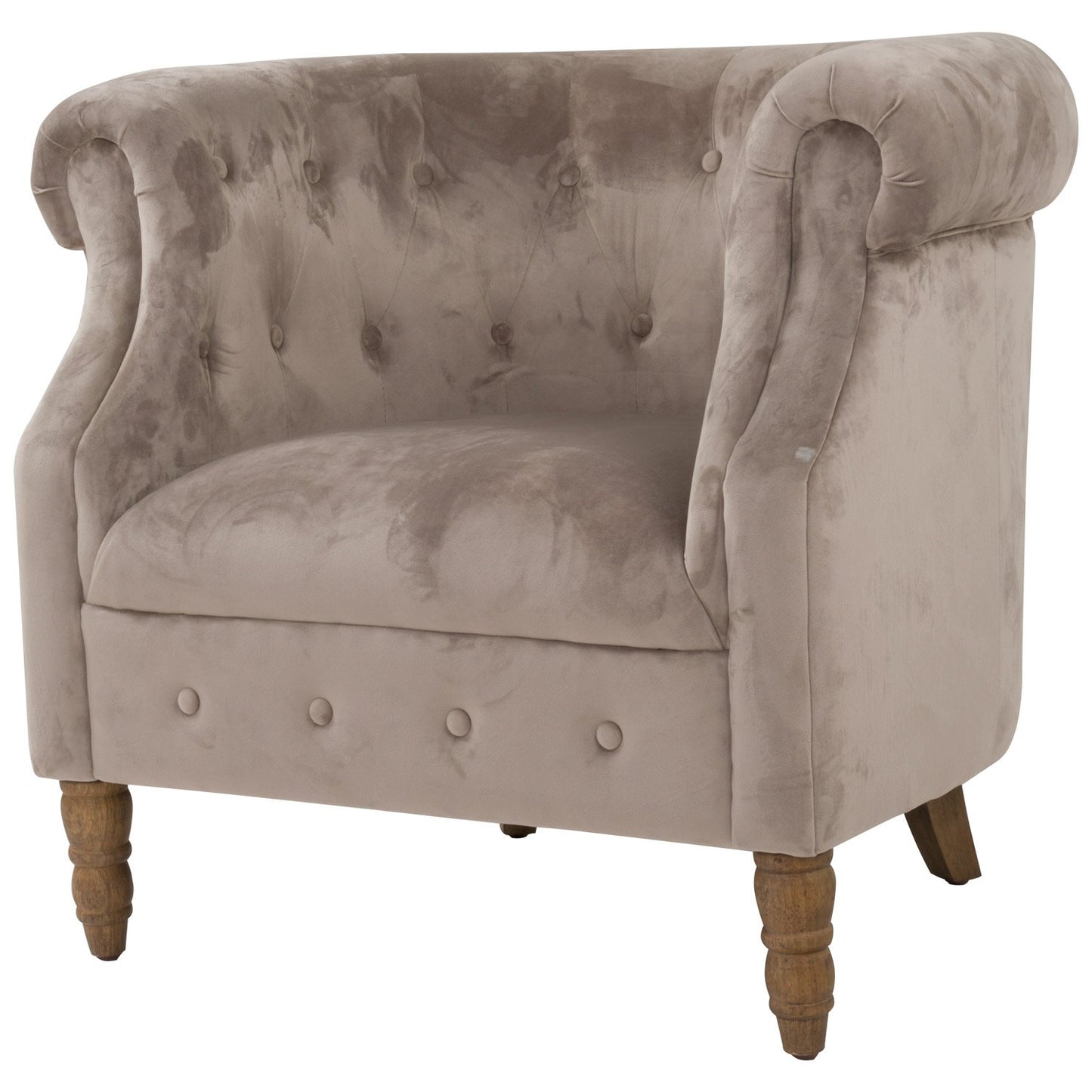 Chelsea Neutral Velvet Chesterfield Tub Chair