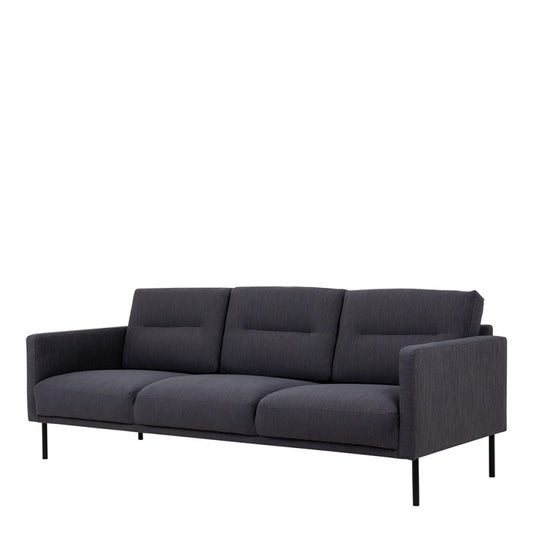 Larvik 3 Seater Sofa - Anthracite Black With Black Legs