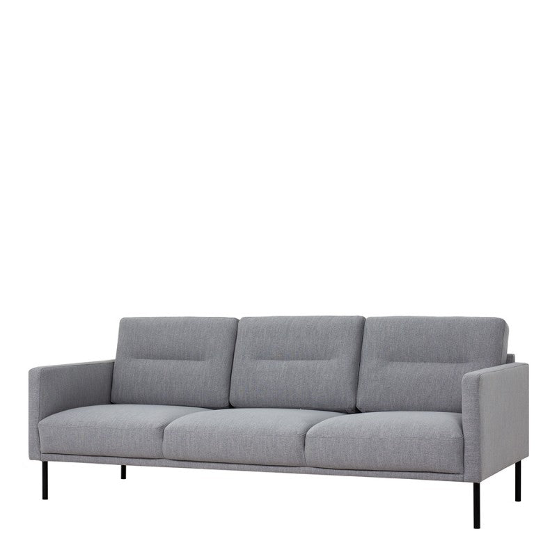 Larvik 3 Seater Sofa - Grey With Black Legs