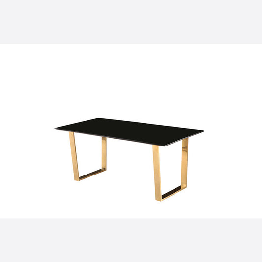 Luxurious High Gloss Black and Gold Dining Table