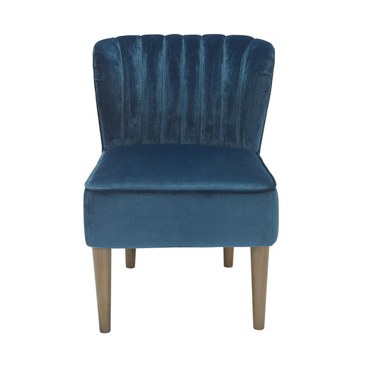 Vintage Blue Velvet Bedroom Lounge Occasional Chair