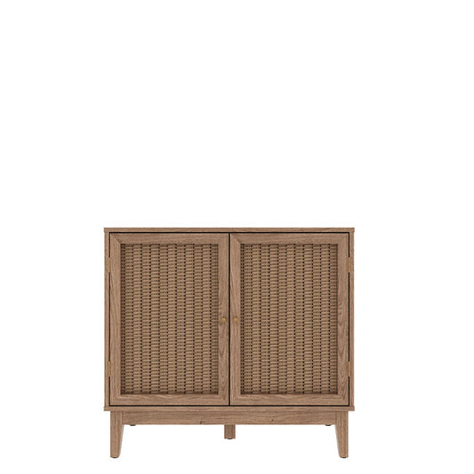 Boho Style Rattan Fronts with Gold Handles Small Sideboard