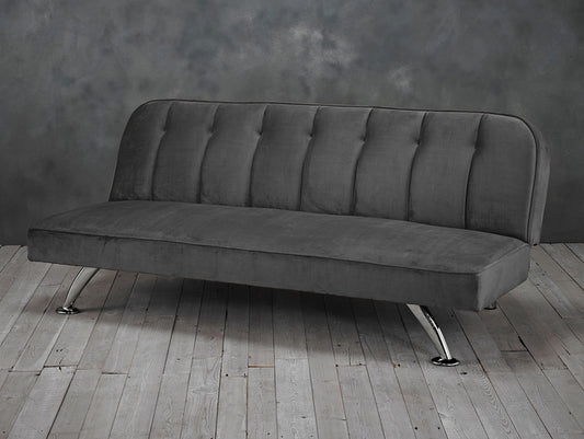 Retro Grey Velvet Sofa bed