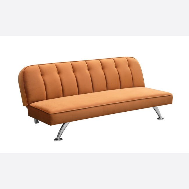 Retro Burnt Orange Velvet Sofa bed