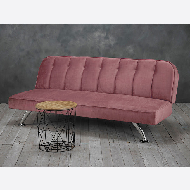 Retro Schlafsofa aus rosa Samt – Lush Home Interiors