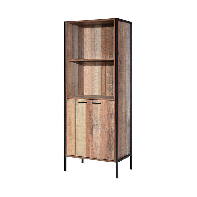 Industrial Style Distressed Oak Effect Bookcase