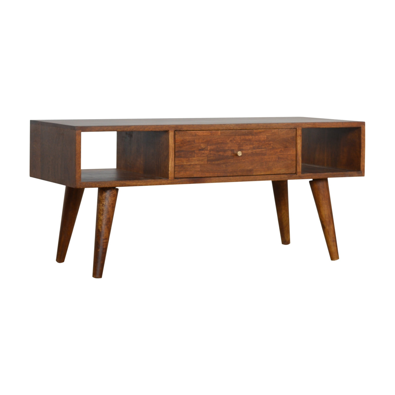 Mid Century Mixed Chestnut Coffee Table