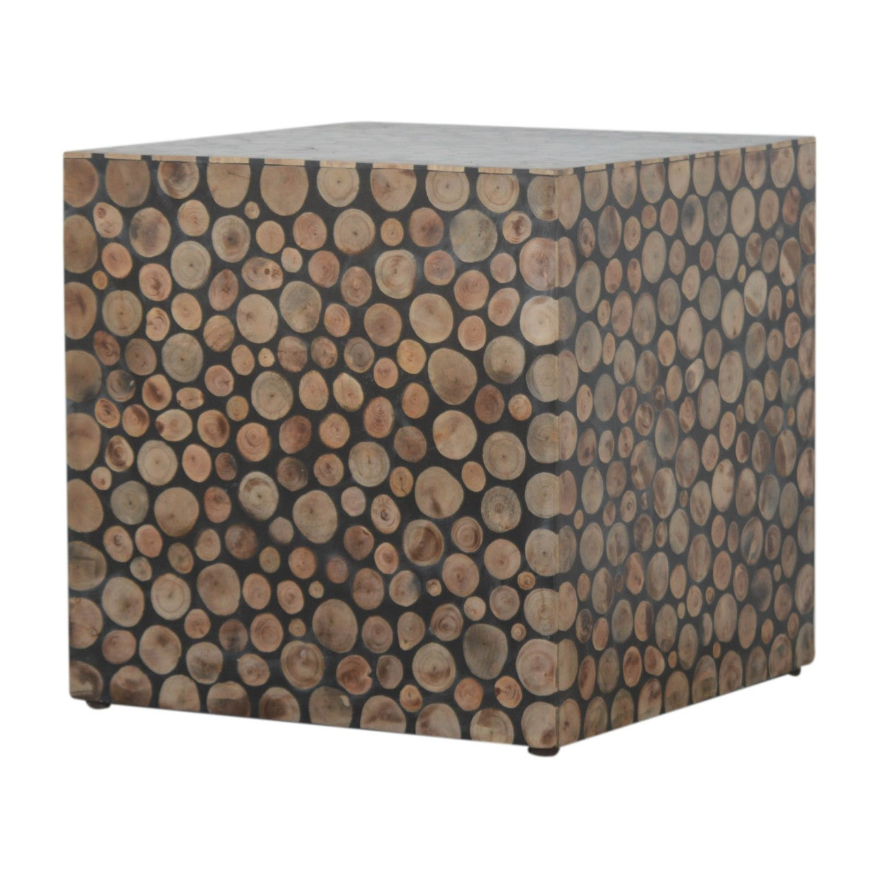 Square Tree Trunk Style Footstool