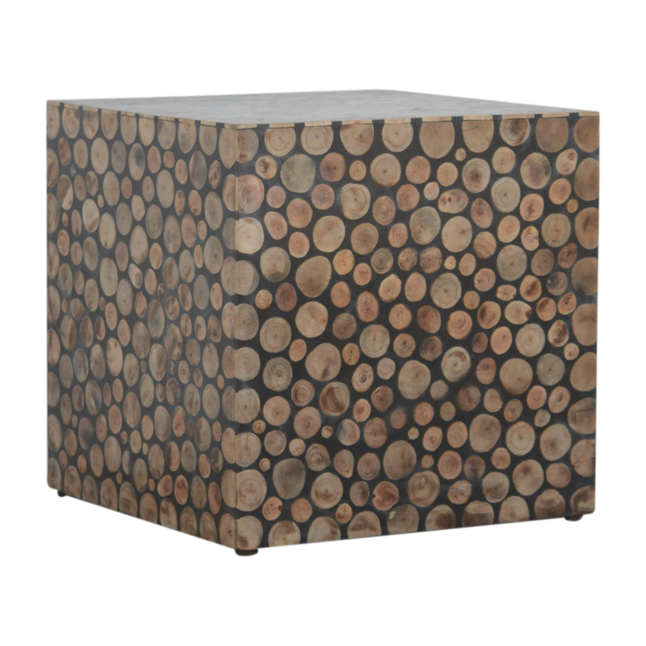 Square Tree Trunk Style Footstool