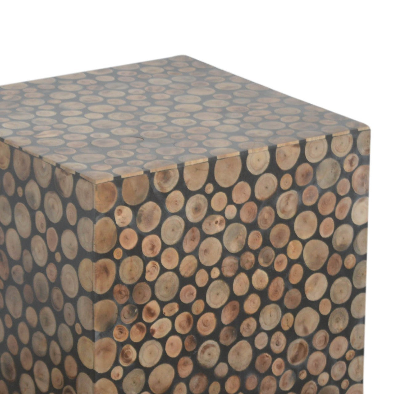 Square Tree Trunk Style Footstool