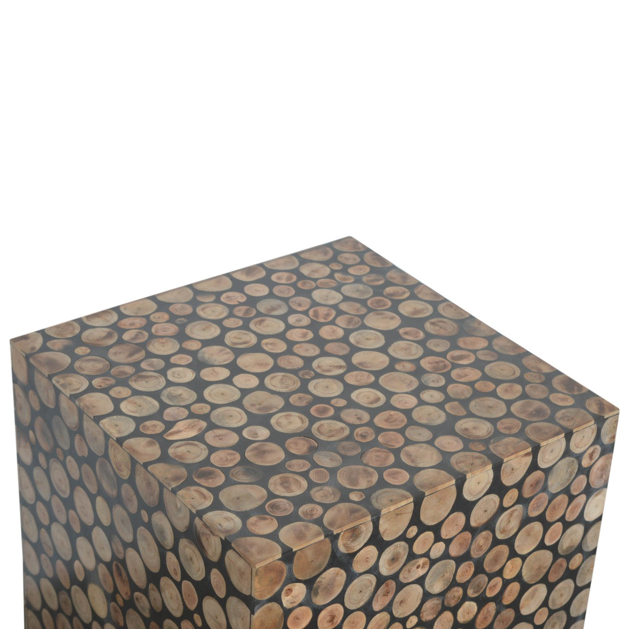 Square Tree Trunk Style Footstool