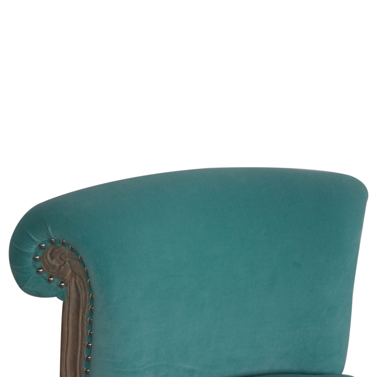 Aqua Velvet Studded Bedroom Chair