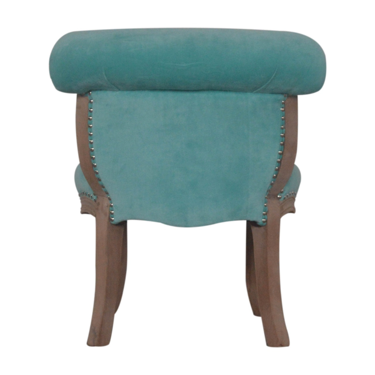 Aqua Velvet Studded Bedroom Chair