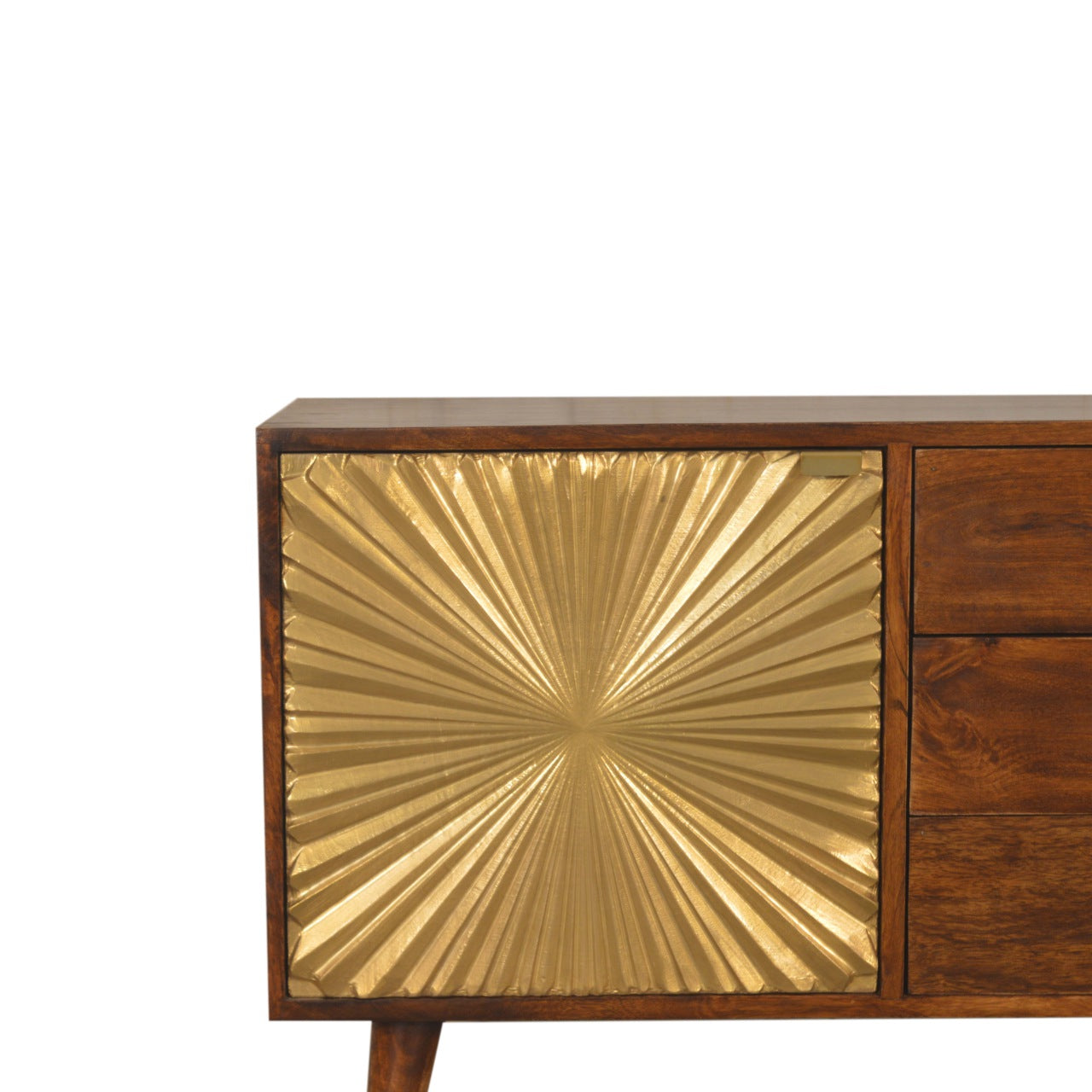 Gold and Wood Mid Century Style Sideboard