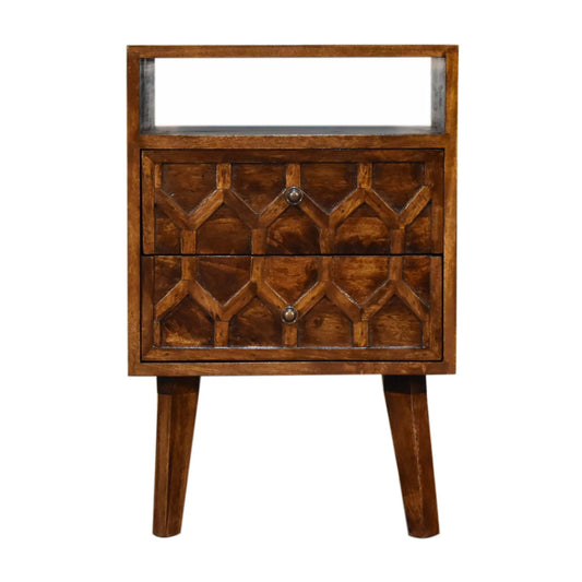 Art Deco Wooden Bedside Table 