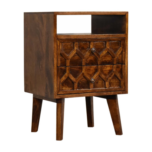 Art Deco Wooden Bedside Table 