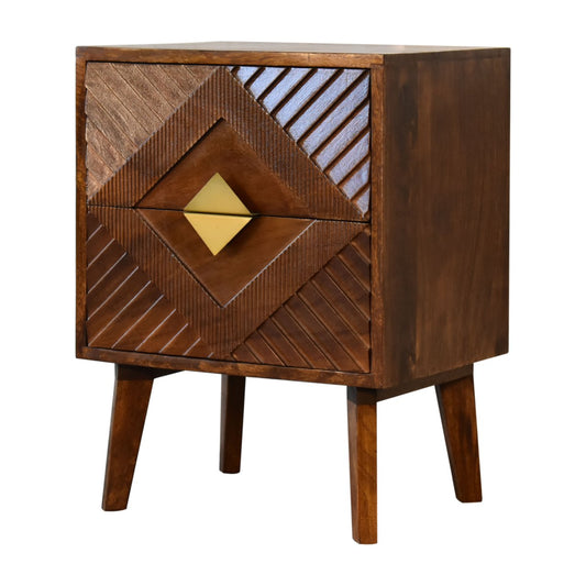 Dark wood Alma Bedside Table 