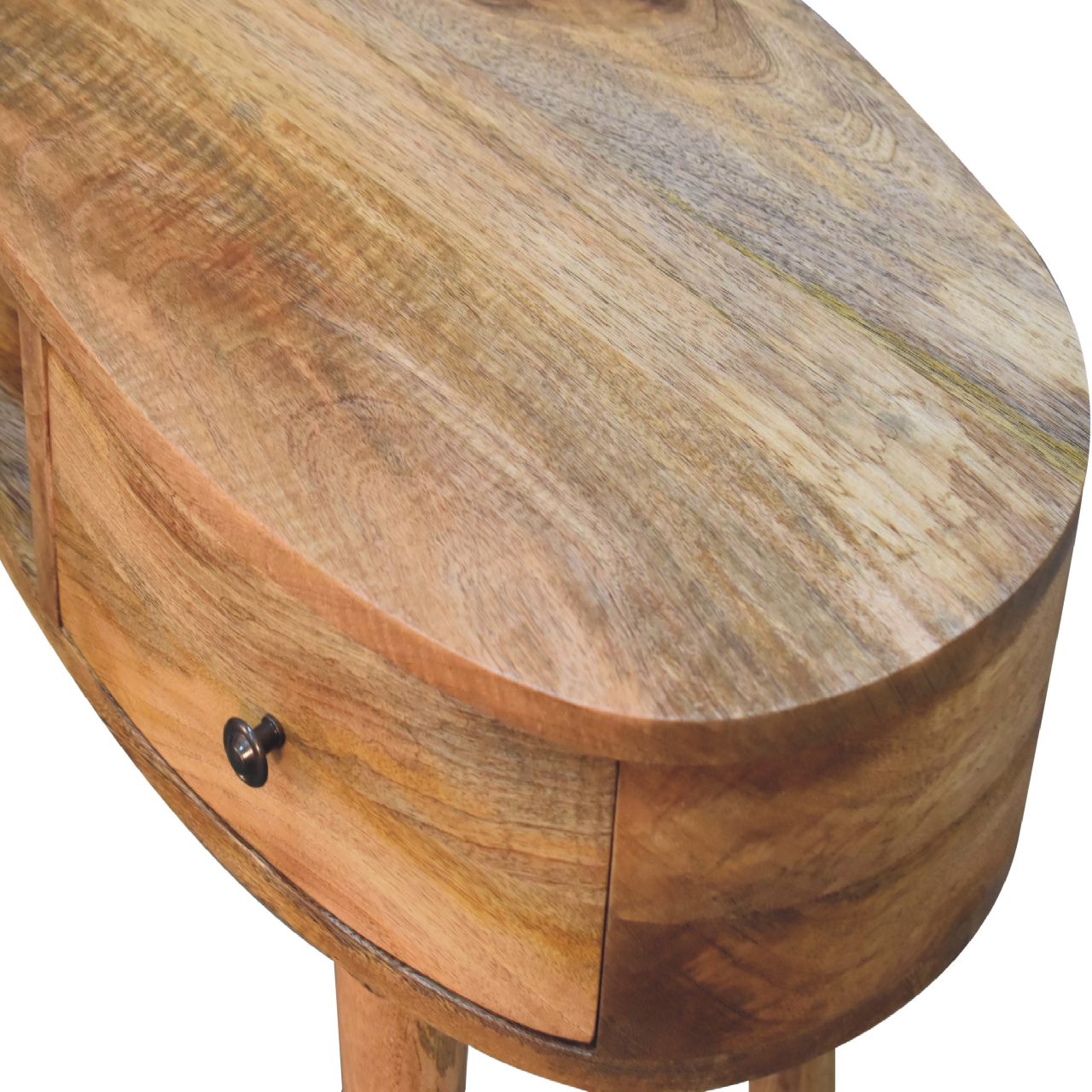 Eichenholz-Schreibtisch mit 2 Schubladen in Wellenform