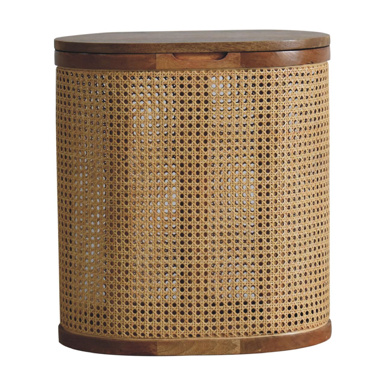 IN3461 - Rattanhocker mit Stauraum und aufklappbarem Deckel