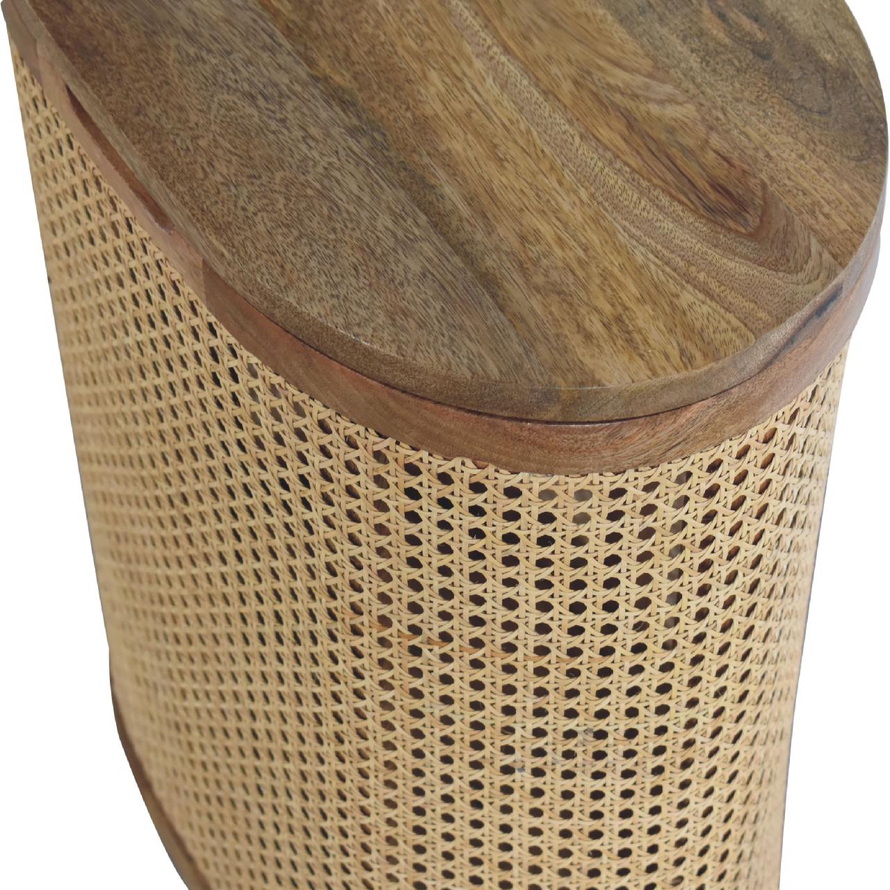 IN3461 - Rattanhocker mit Stauraum und aufklappbarem Deckel