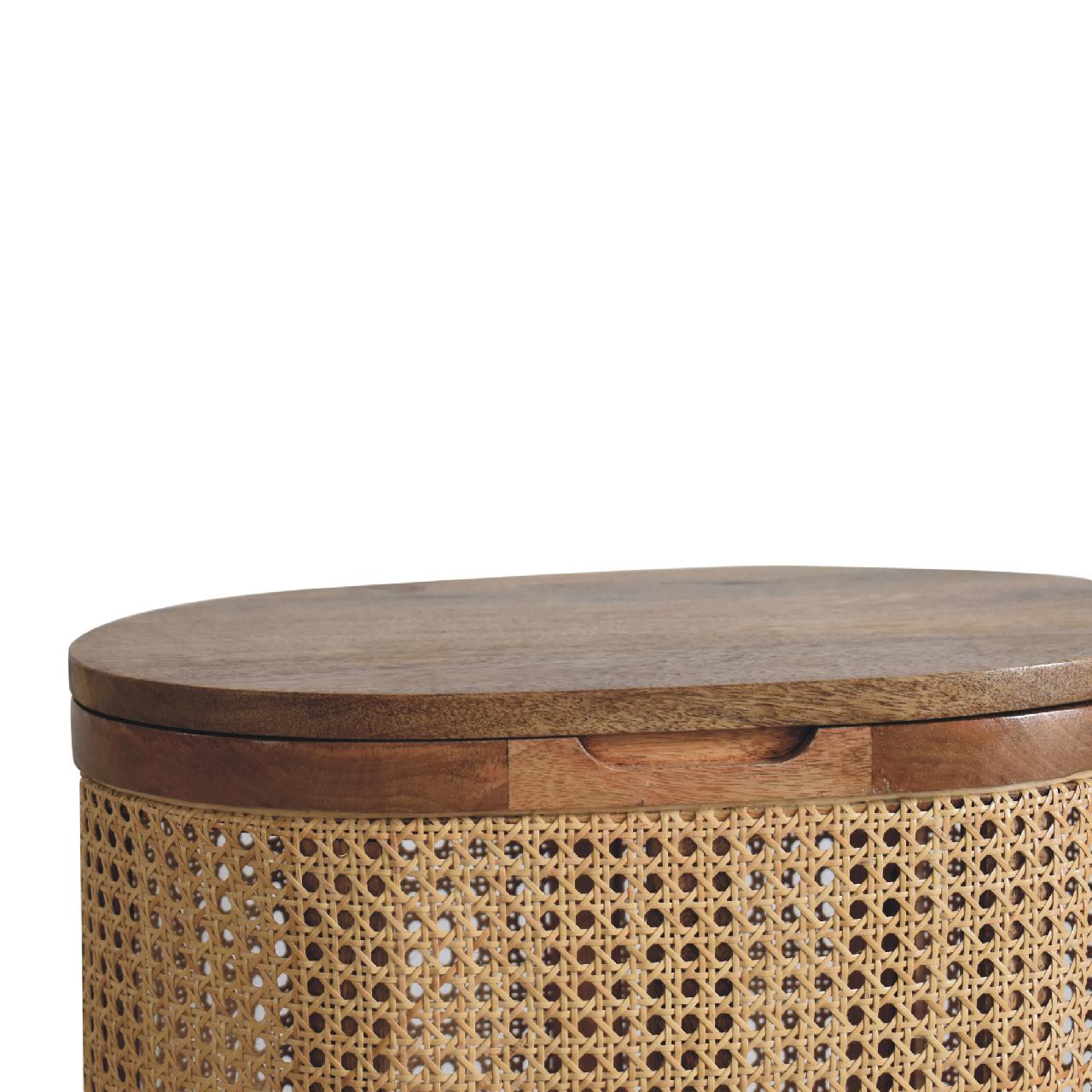 IN3461 - Rattanhocker mit Stauraum und aufklappbarem Deckel