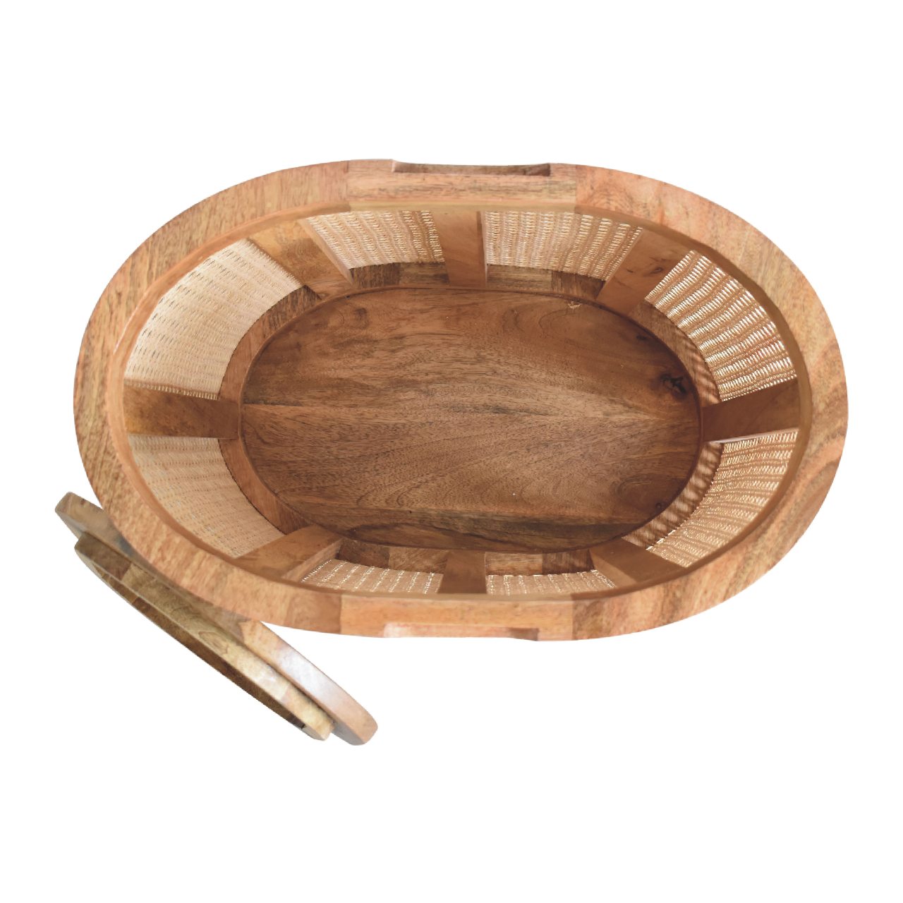 IN3461 - Rattanhocker mit Stauraum und aufklappbarem Deckel