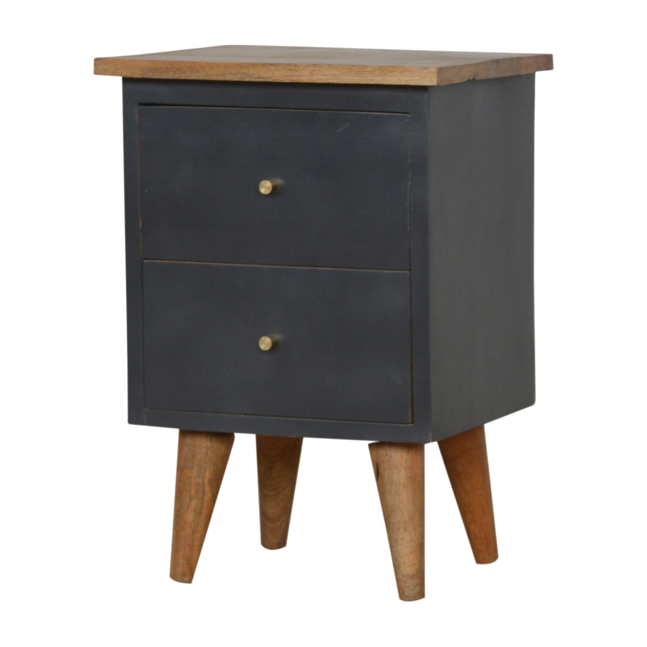 Charcoal Black Hand Painted Bedside