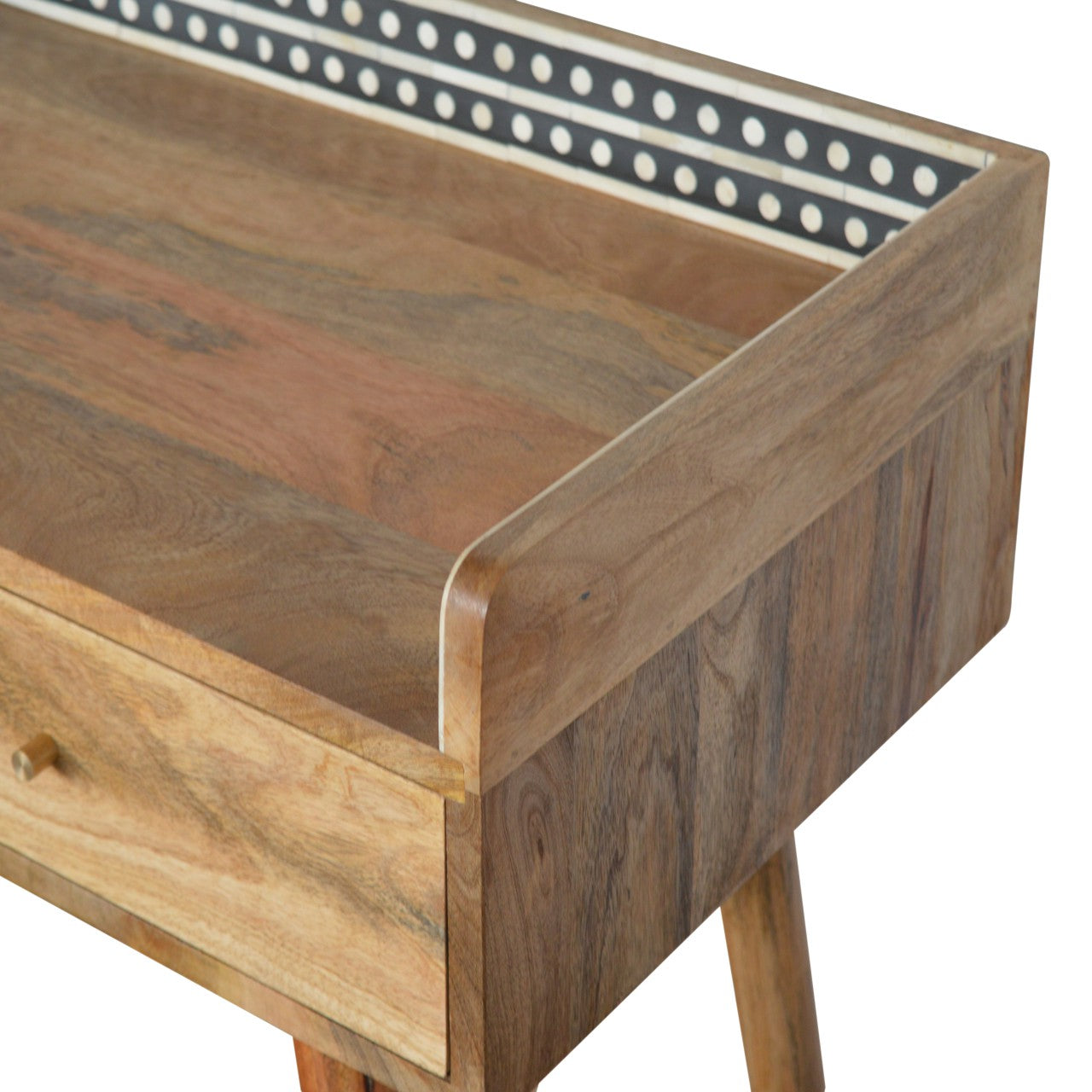 Bone Inlay Gallery Back Console Table