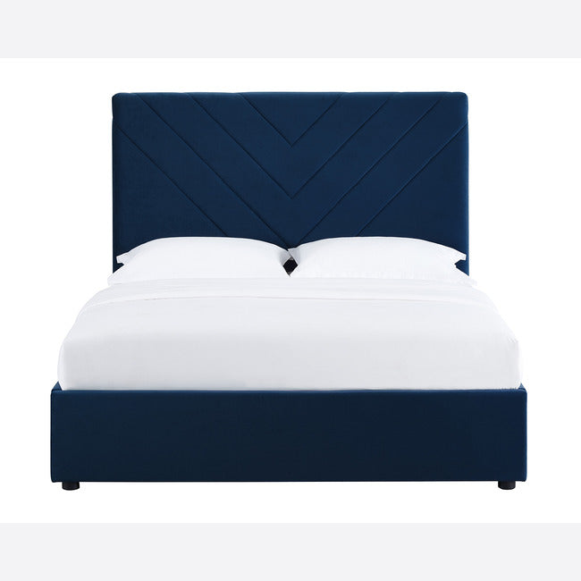 Royal Blue Velvet Double Bed