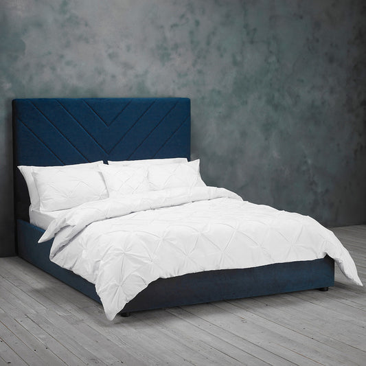 Royal Blue Velvet Double Bed