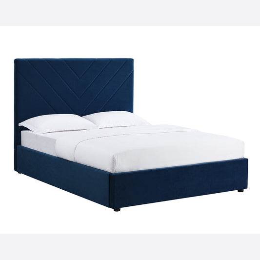 Royal Blue Velvet Double Bed