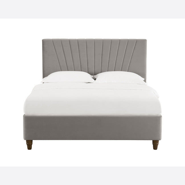 Lexie Grey Velvet Double Bed