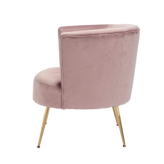 Mauve Pink Velvet Accent Occasional with Gold Legs
