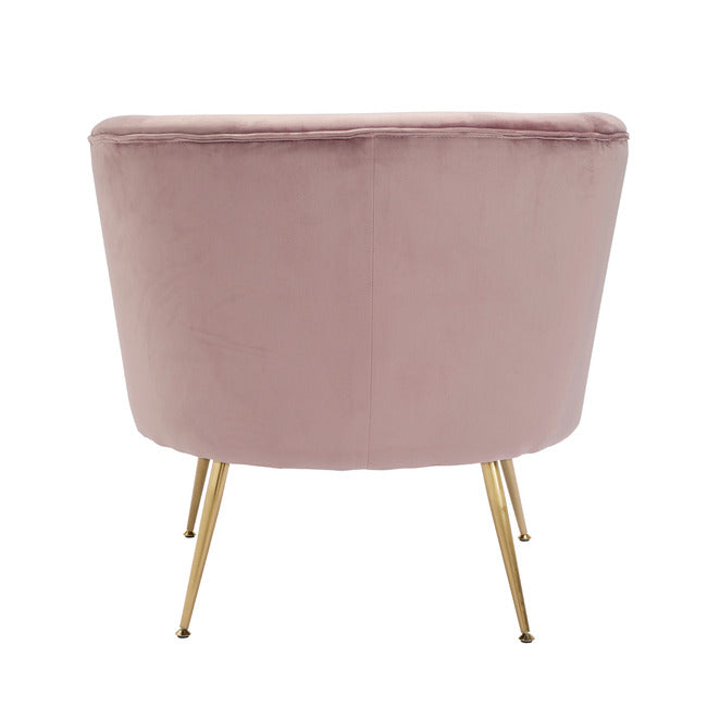 Mauve Pink Velvet Accent Occasional with Gold Legs