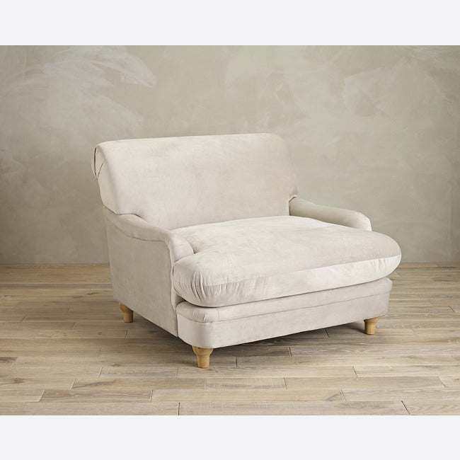 Luxurious comfy velvet armchair - available in Beige, Grey and Teal