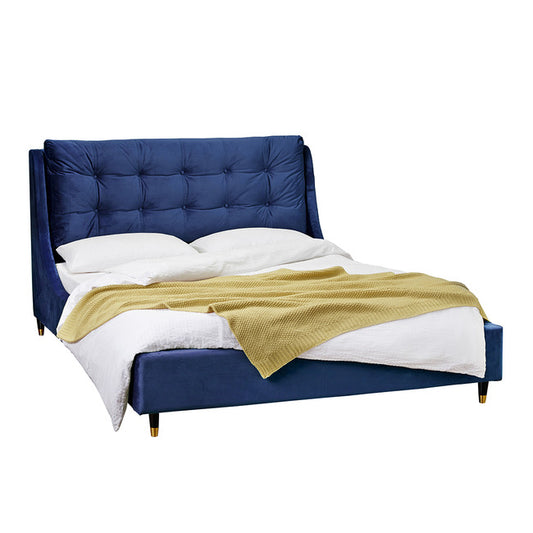 Blue Velvet Double Bed