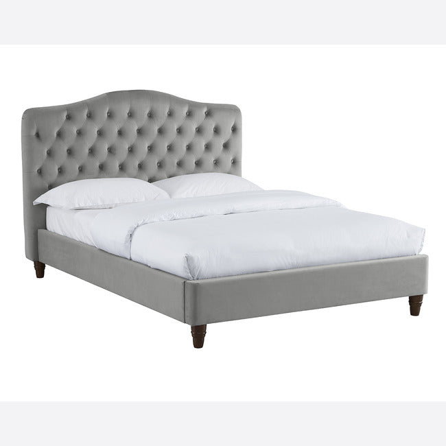 Sorrento Double Bed In Grey Velvet