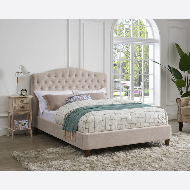 Sorrento Double Bed In Pink Velvet