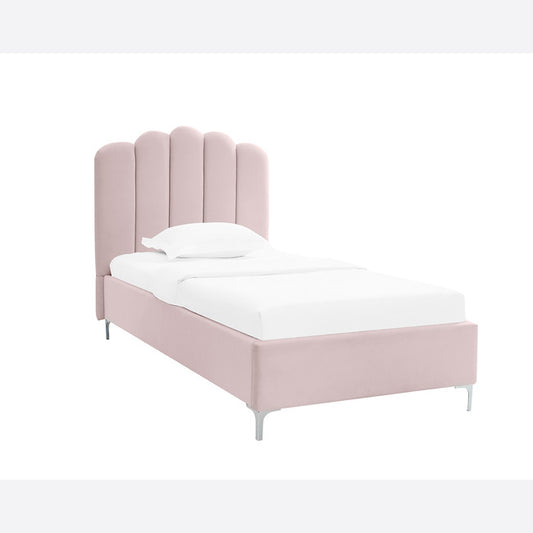 Einzelbett mit rosa Blütenblatt-Design