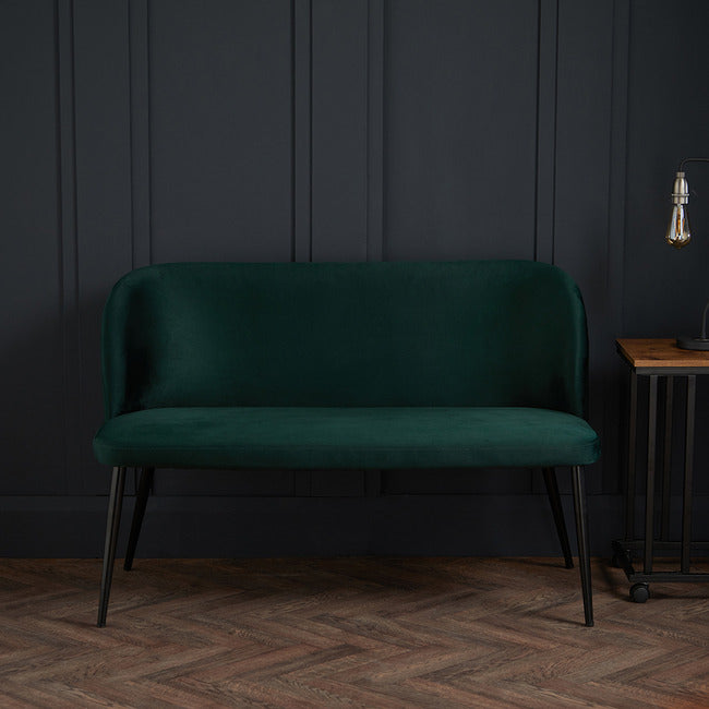 Green Velvet Dining Bench