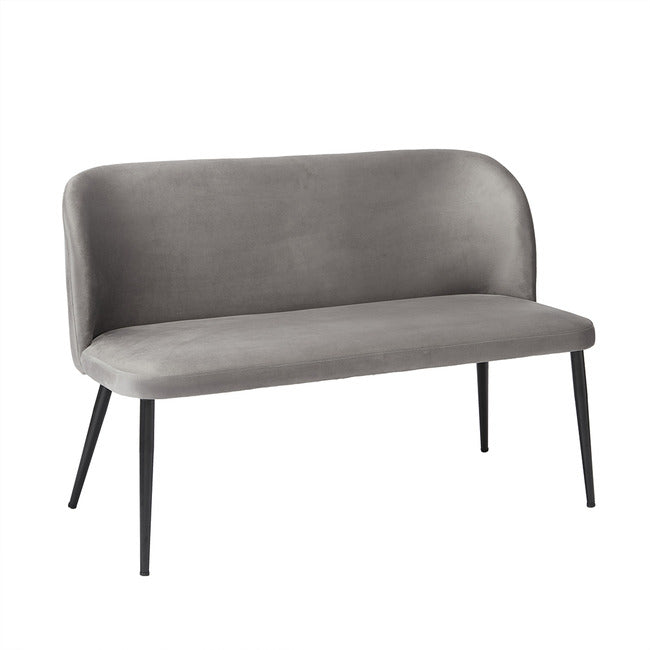 Grey Velvet Dining Bench