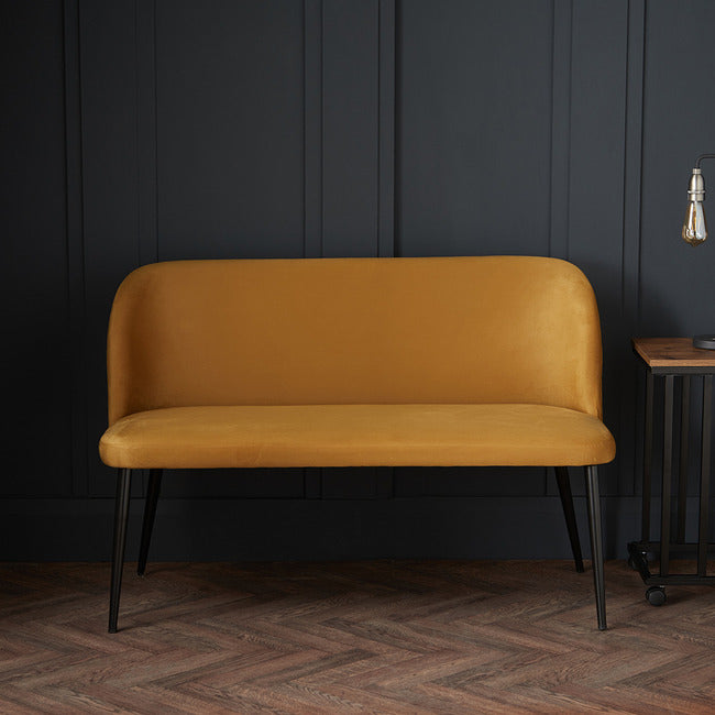 Mustard Velvet Dining Bench