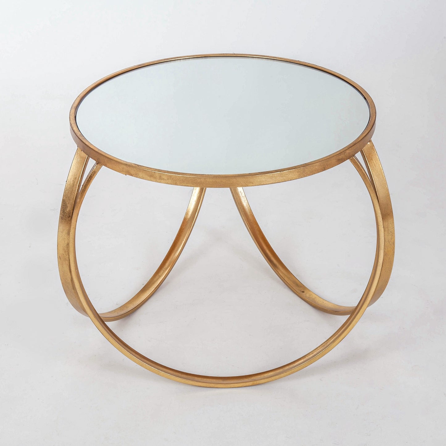 Gold Gilt Leaf Metal Round Coffee Table