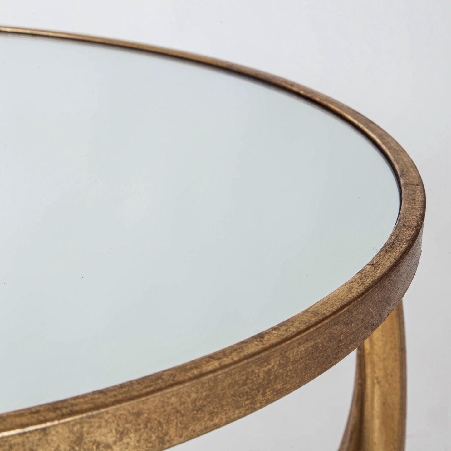 Gold Gilt Leaf Metal Round Coffee Table