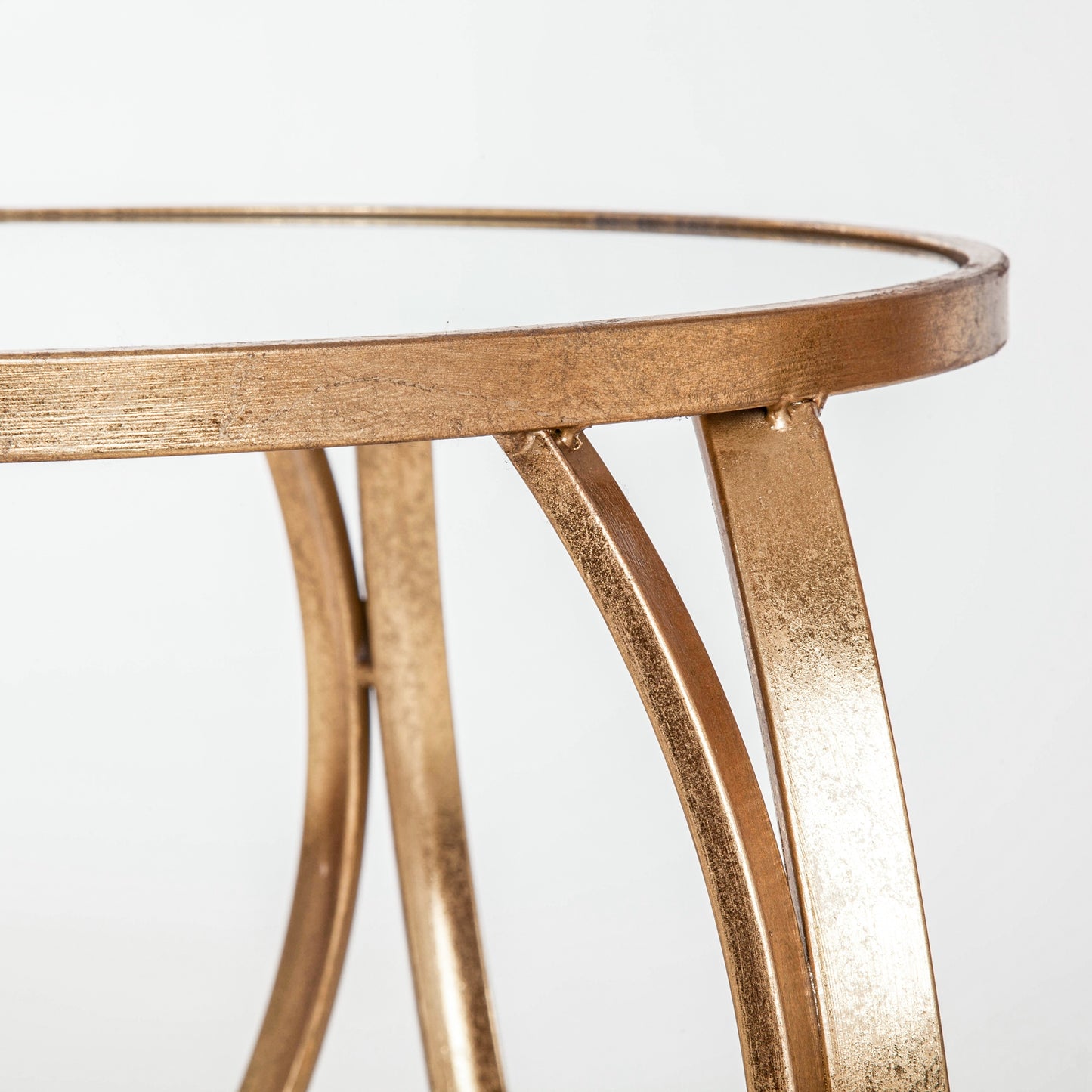 Gold Gilt Leaf Metal Round Coffee Table