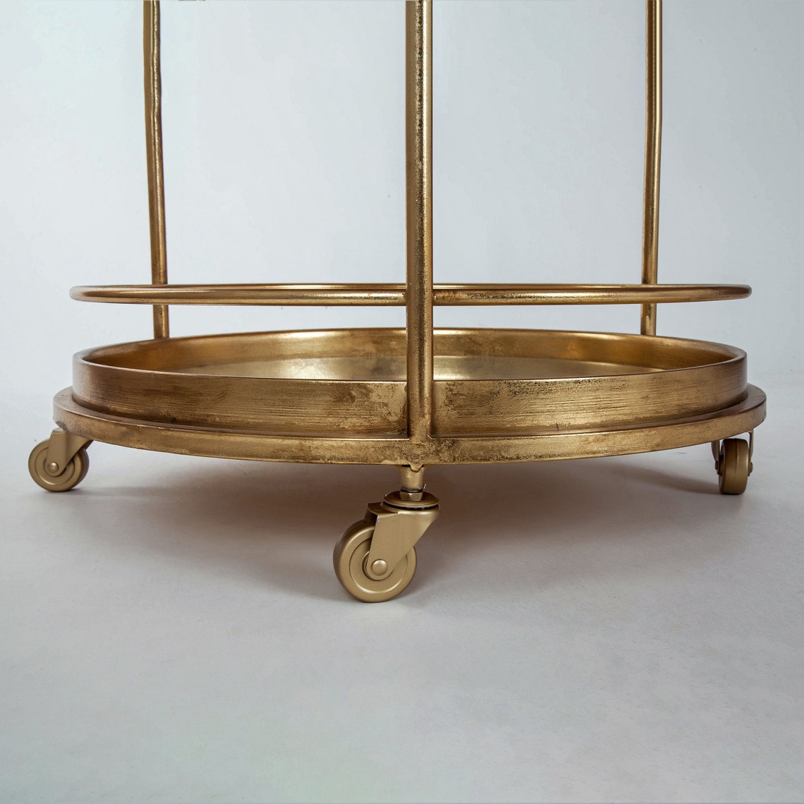 Glamourous Gold Gilt Leaf Drinks Trolley / Side table on wheels