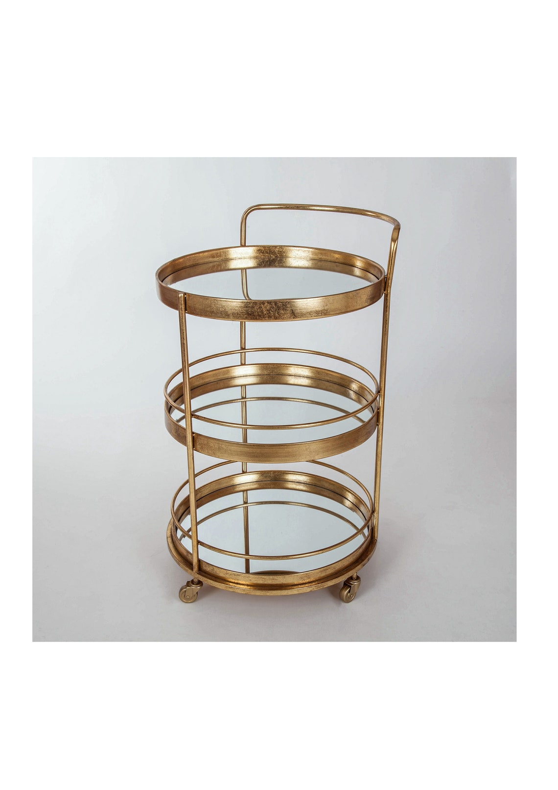 Glamourous Gold Gilt Leaf Drinks Trolley / Side table on wheels