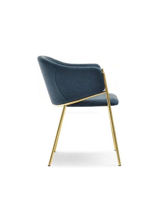 NEW Beautiful Elegant Designer Gold and Blue Dining Office Desk Chair